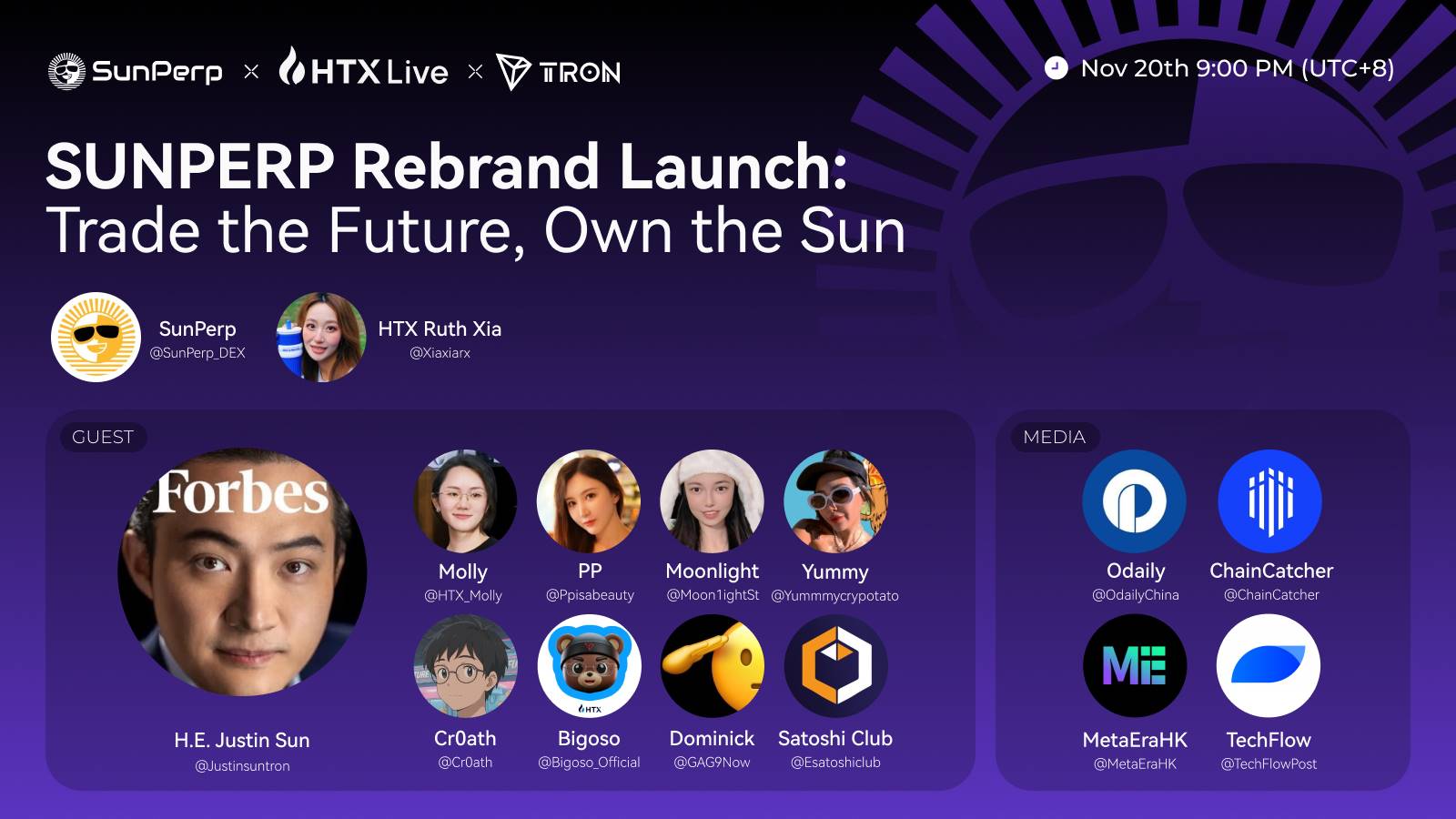 从平台到生态,SunPerp 升级为 SunX:孙宇晨详解 DEX 的“长期主义”与全球化布局缩略图 从平台到生态,SunPerp 升级为 SunX:孙宇晨详解 DEX 的“长期主义”与全球化布局缩略图